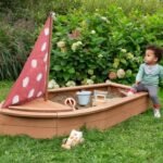 Outdoor wooden Boat Sandpit