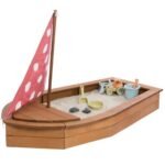 Outdoor wooden Boat Sandpit