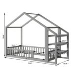 Wood House Bed With Storage For Kid Bedroom