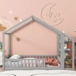 Wood House Bed With Storage For Kid Bedroom