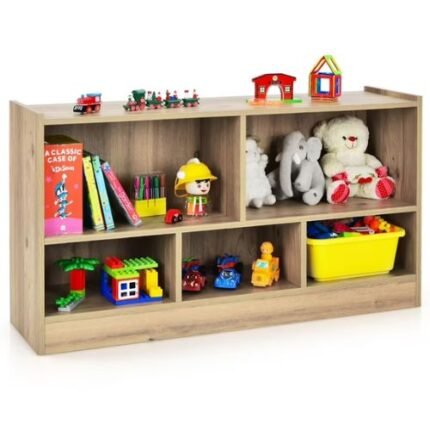 Costway Wooden 5 Cube Chidren Storage Cabinet Bookcase