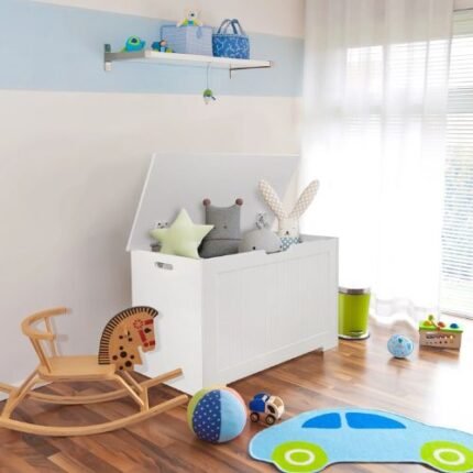 Wood Storage Bench Toy Chest,