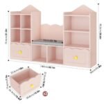 Wood Kids Bookcase with 2 Drawers,