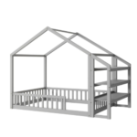 Wood House Bed With Storage For Kid Bedroom