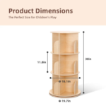 360° Display 3 tier floor standing bookshelf atorage rack